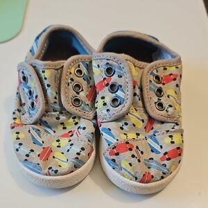 Toms Baby Slip-On Canvas Shoes in Beige with Red, Blue & Yellow Accents